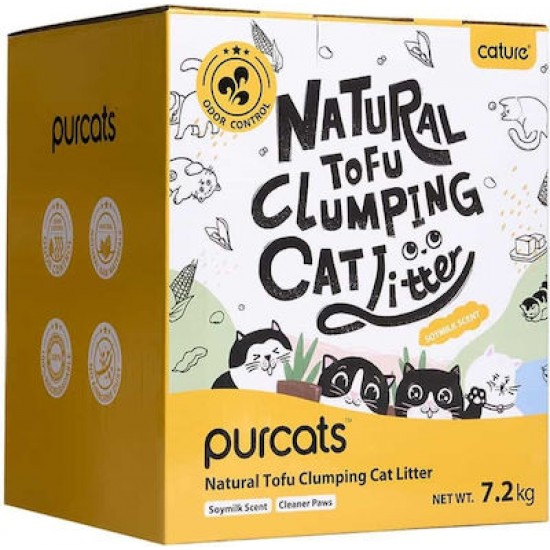 Cature Pure Tofu Clumping Cat Litter Milky Scent 18lt (3x6lt) 7,2kg